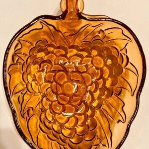 Amber Glass Fruit-Shaped Decorative Plate - Home Art